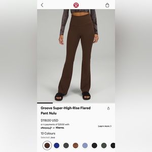 LULULEMON GROOVE SUPER-HIGH-RISE FLARE PANT in Nulu